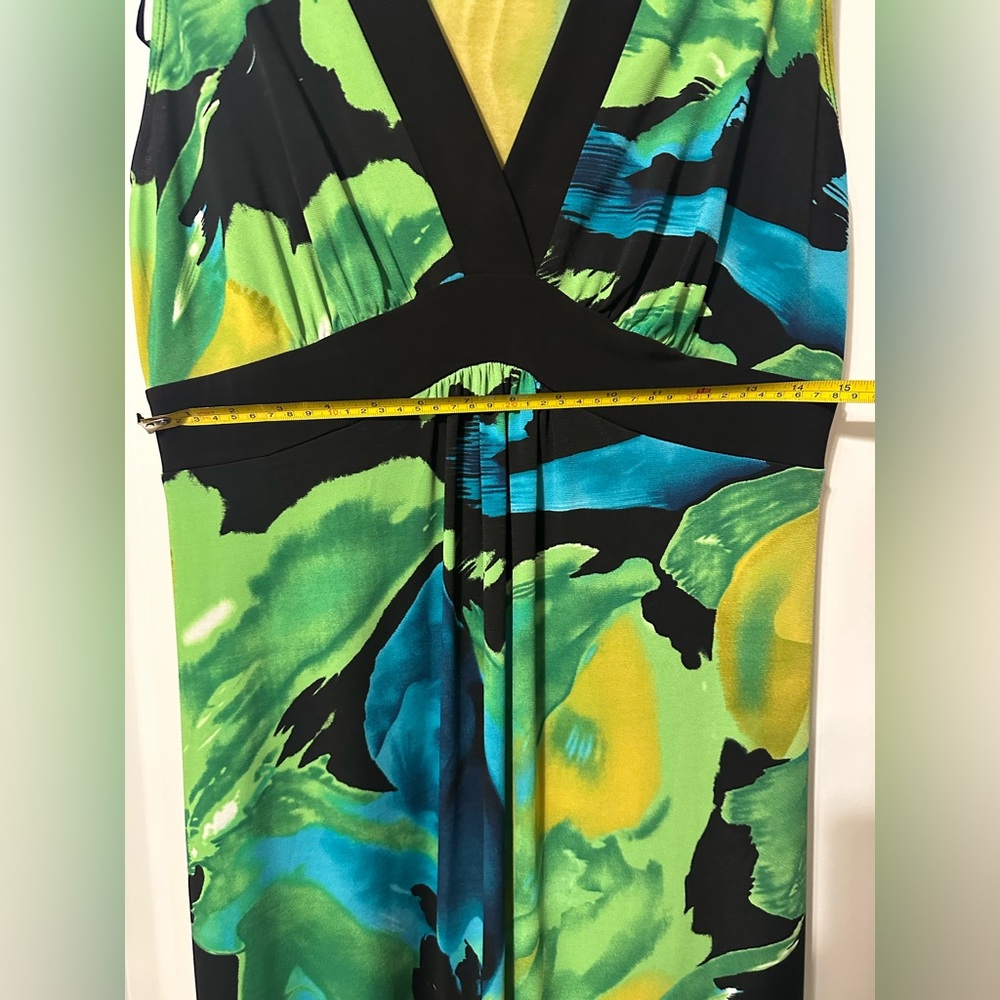 EnFocus Women-Floral Black/Blue/Green/Yellow-Maxi Dress-Size 14W-Worn Once - Picture 9 of 10